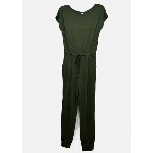 Women's Summer Casual Crewneck Short Sleeve Waist Jumpsuit Romper Elastic Waist - Picture 11 of 11